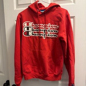 Champion Red Men's Hoodie with Logo